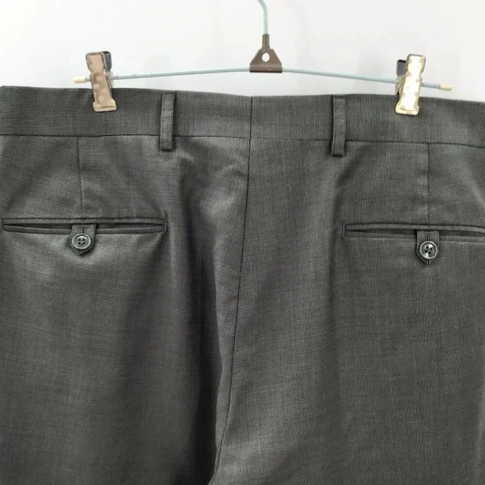 Mens Jones New York Suit 40R Pants 35/28.5 Wool Cashmere Blend Green Houndstooth - Picture 12 of 16